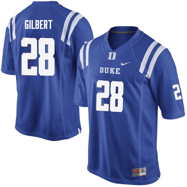 Men #28 Mark Gilbert Duke Blue Devils College Football Jerseys Sale-Blue